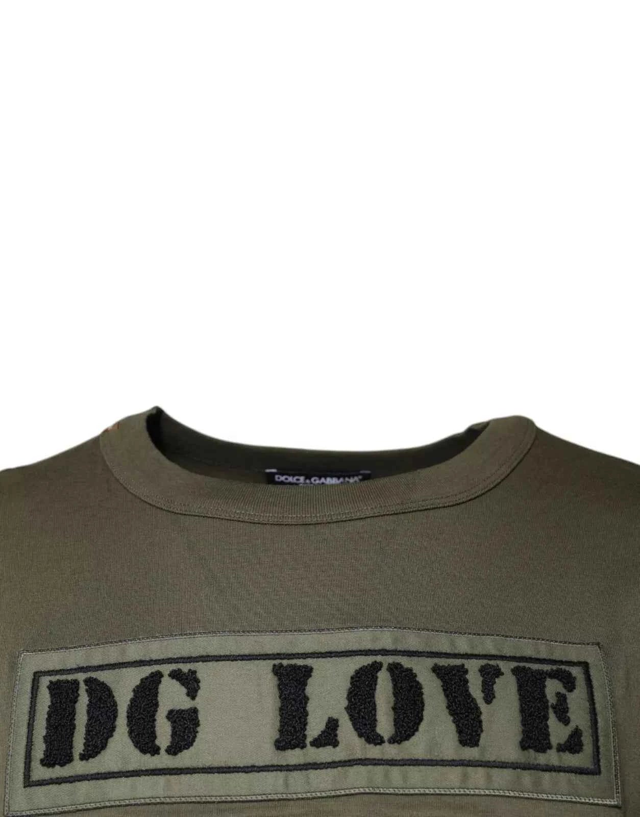 Army Green DG Love Cotton Crew Neck T-shirt