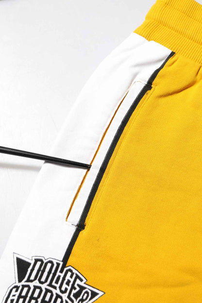 Yellow Cotton Printed Sweatpants Jogger Pants