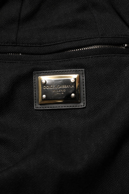 Black Viscose Skinny Logo Men Jogger Pants
