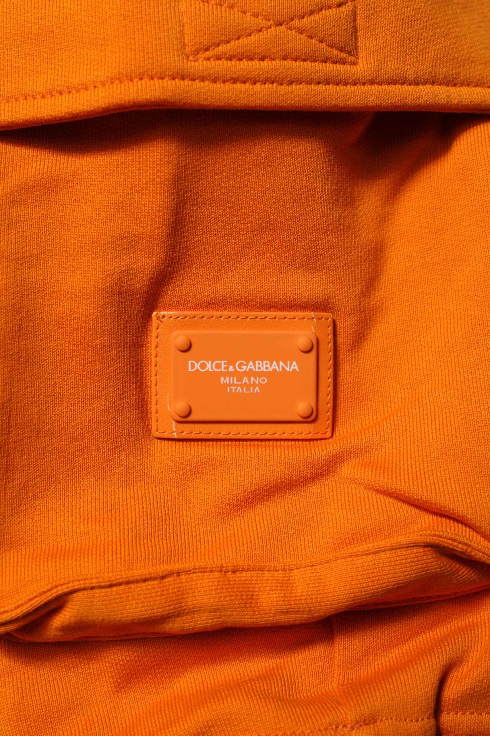 Orange Cotton Men Casual Cargo Bermuda Shorts