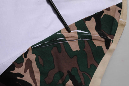 White Camouflage Cotton Men Crew Neck T-shirt