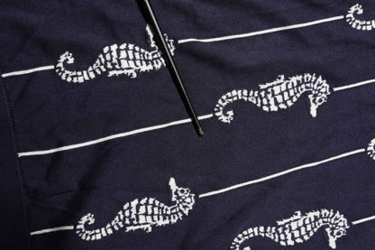 Dark Blue Sea Horse Collared Polo T-shirt