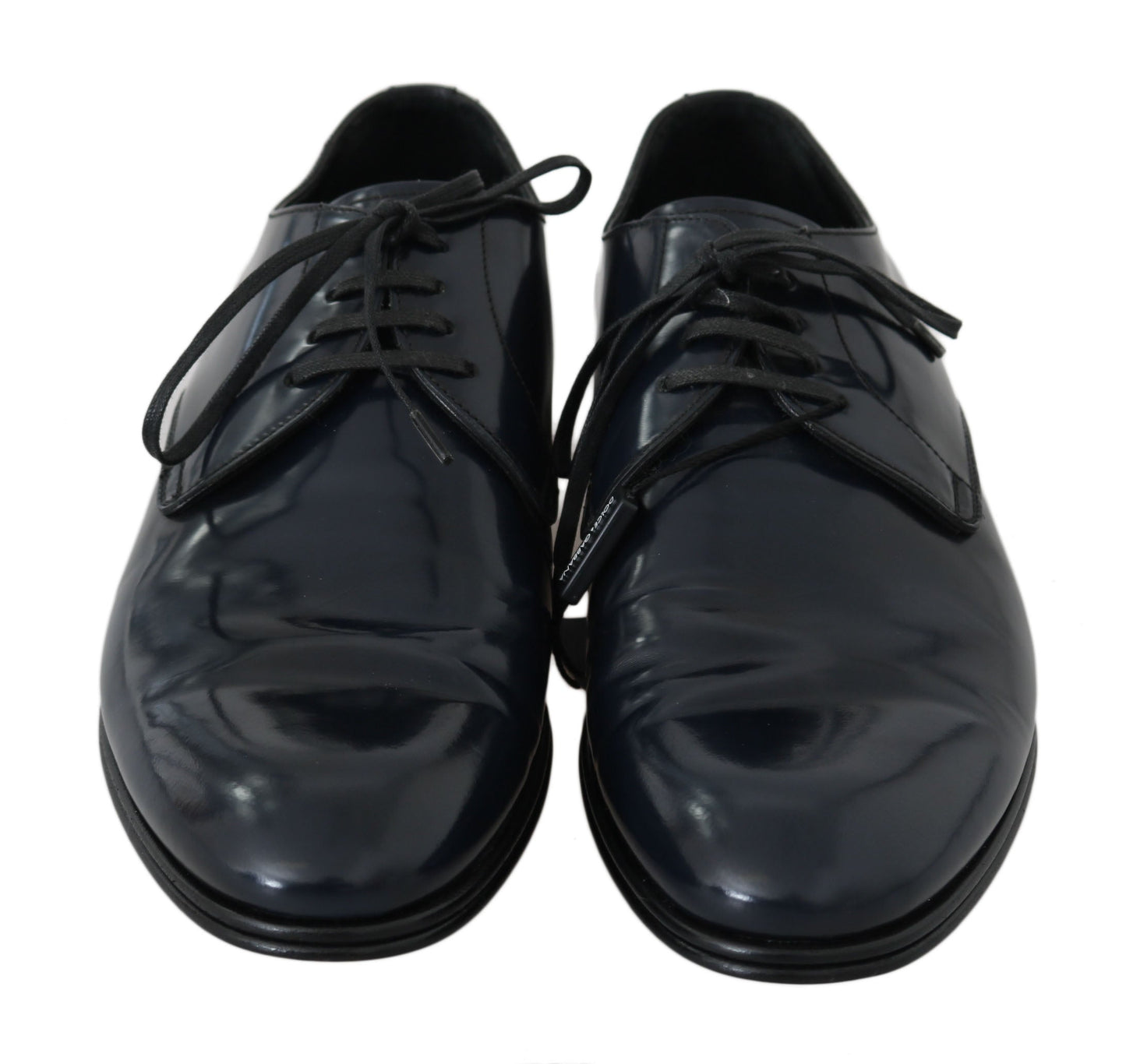 Blue Leather Dress Derby Formal Mens Shoes Dolce & Gabbana