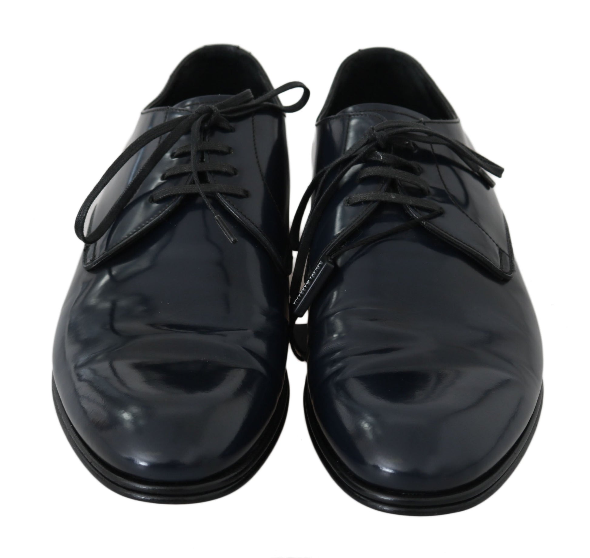 Blue Leather Dress Derby Formal Mens Shoes Dolce & Gabbana