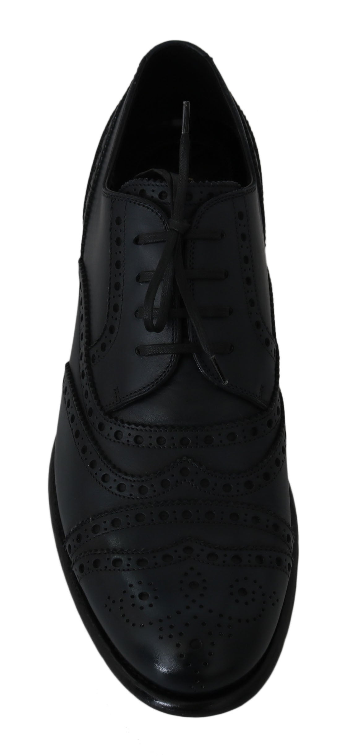 Dark Blue Leather Wingtip Oxford Dress Shoes Dolce & Gabbana