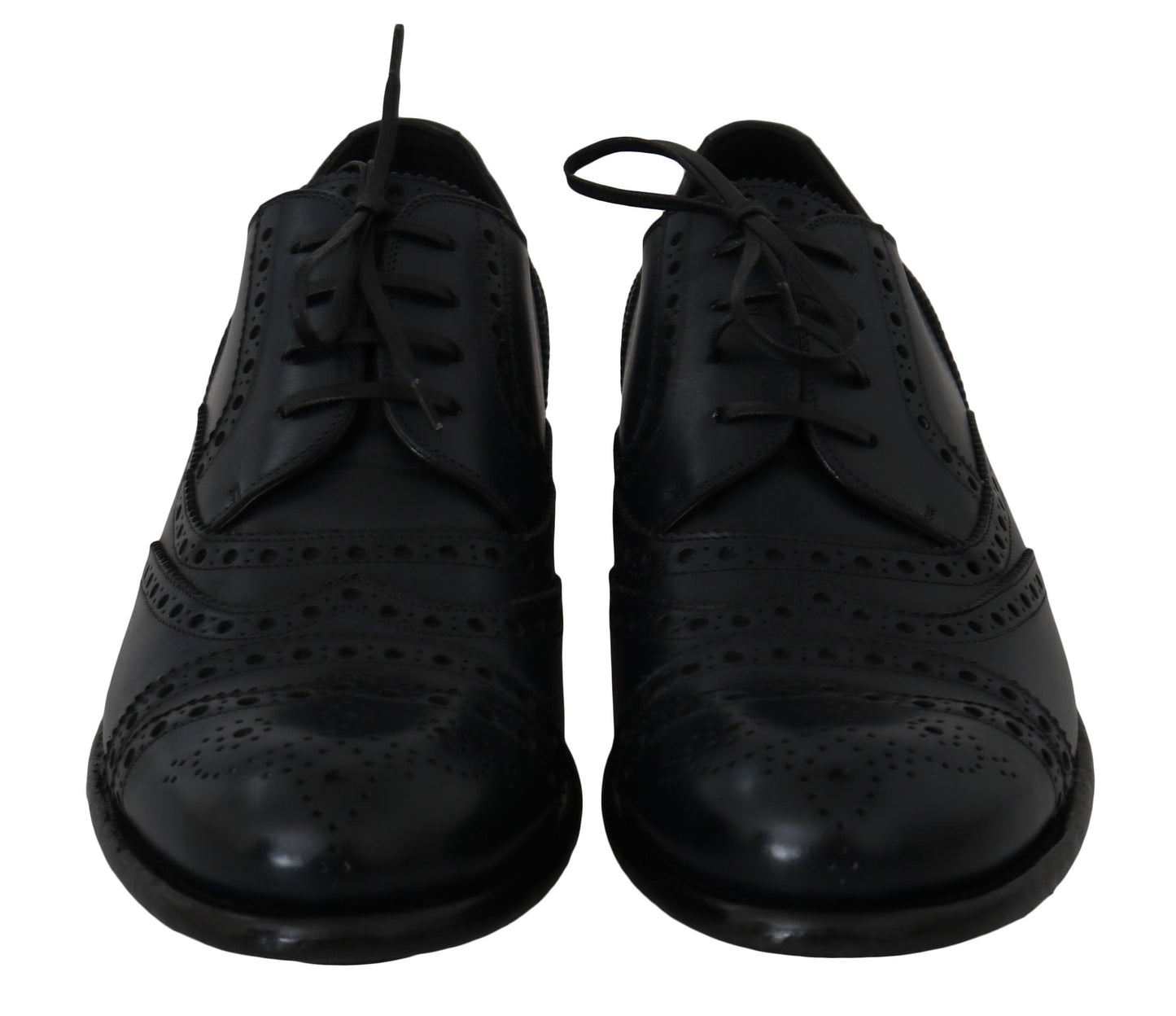 Dark Blue Leather Wingtip Oxford Dress Shoes Dolce & Gabbana