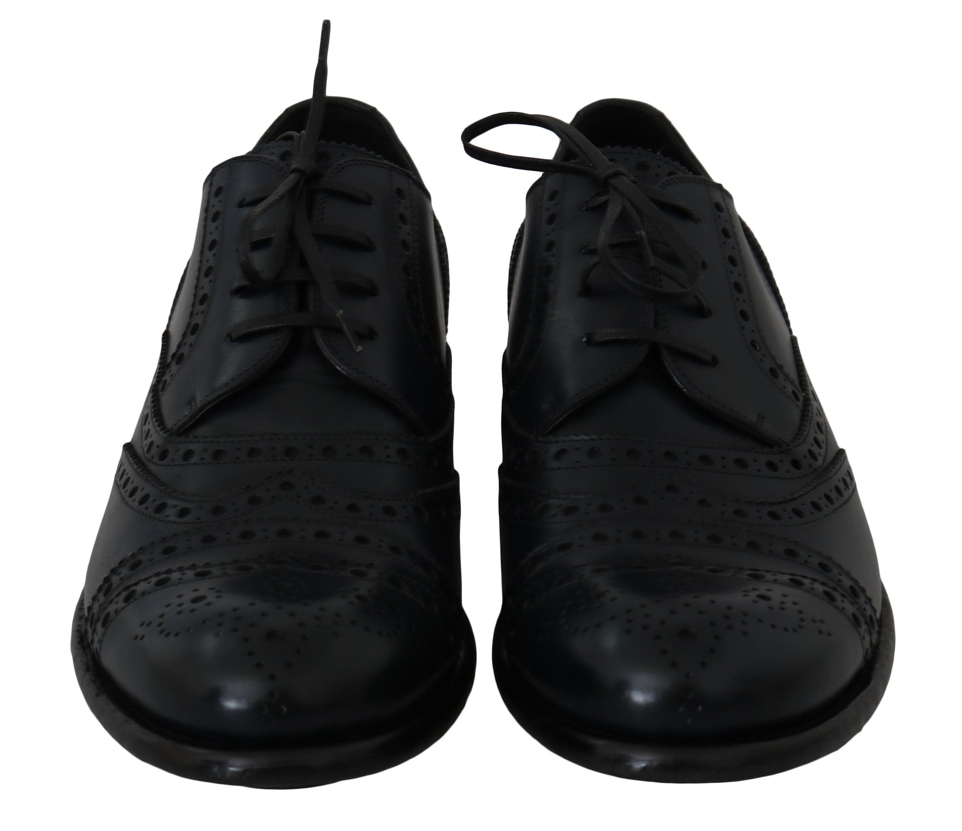 Dark Blue Leather Wingtip Oxford Dress Shoes Dolce & Gabbana