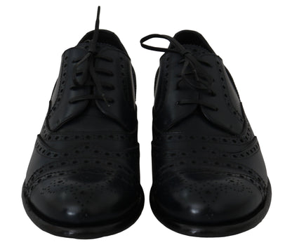 Dark Blue Leather Wingtip Oxford Dress Shoes Dolce & Gabbana
