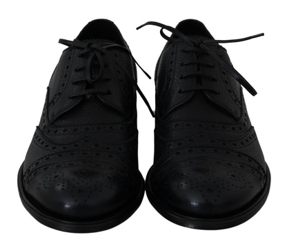 Blue Leather Wingtip Oxford Dress  Shoes Dolce & Gabbana