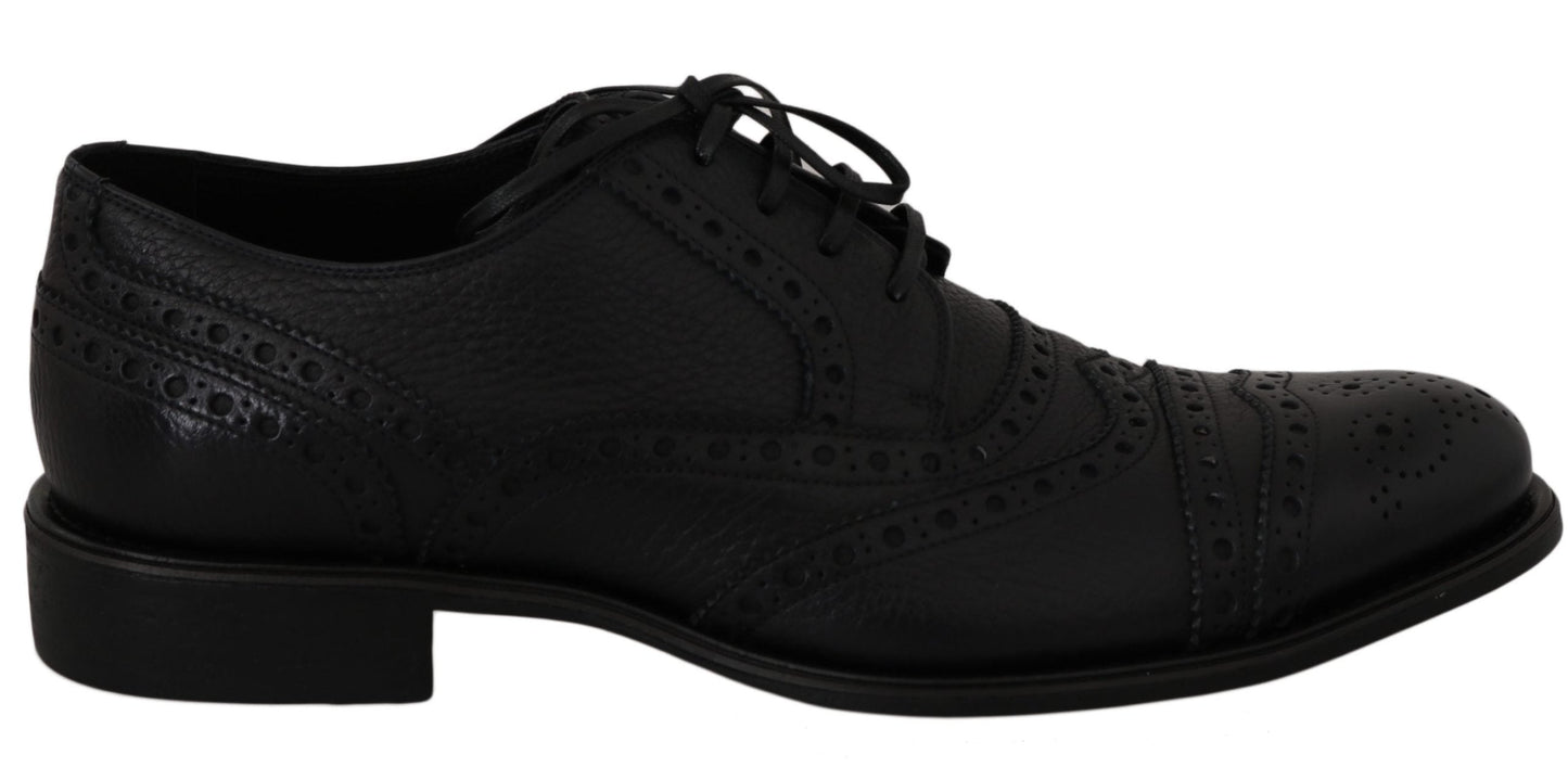 Blue Leather Wingtip Oxford Dress  Shoes Dolce & Gabbana