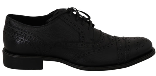 Blue Leather Wingtip Oxford Dress  Shoes Dolce & Gabbana