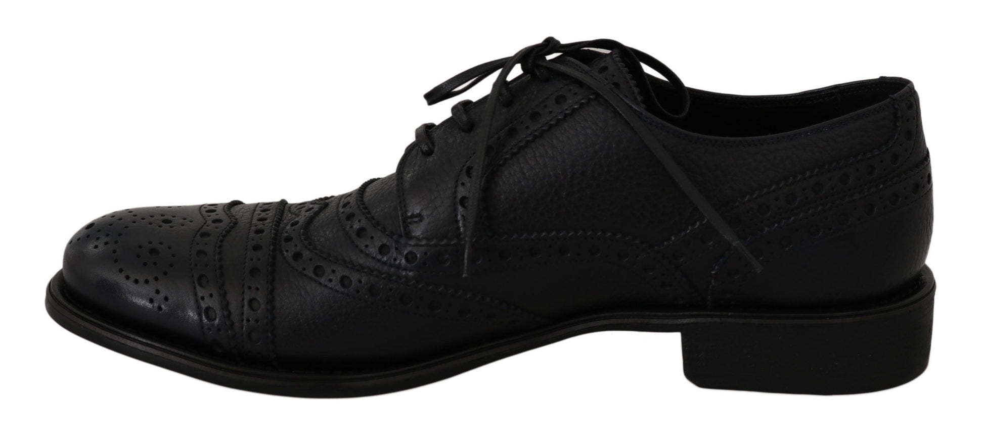 Blue Leather Wingtip Oxford Dress  Shoes Dolce & Gabbana