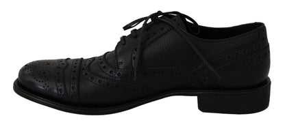 Blue Leather Wingtip Oxford Dress  Shoes Dolce & Gabbana