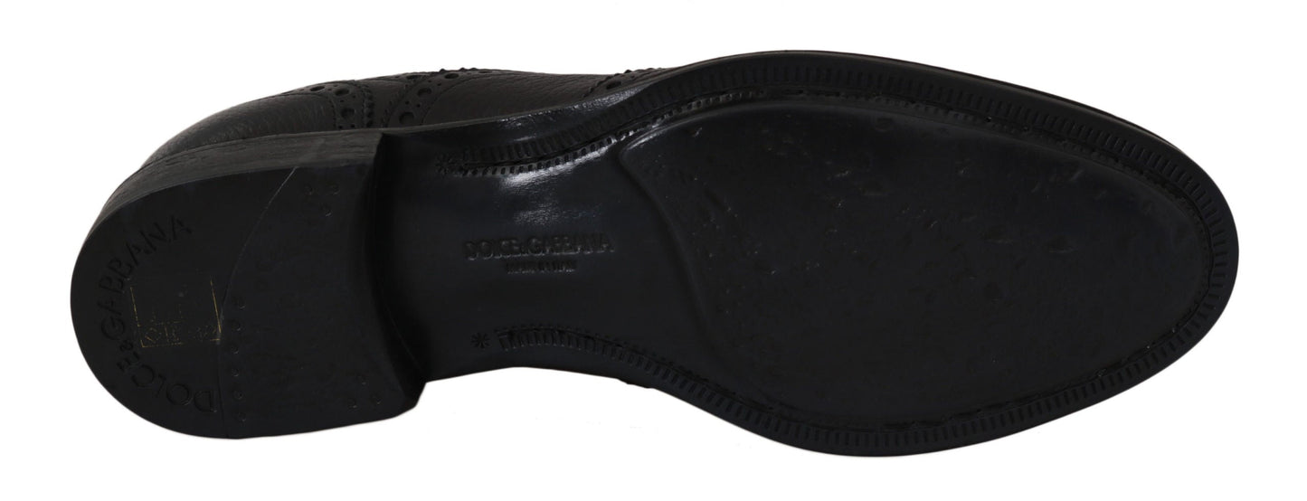 Blue Leather Wingtip Oxford Dress  Shoes Dolce & Gabbana