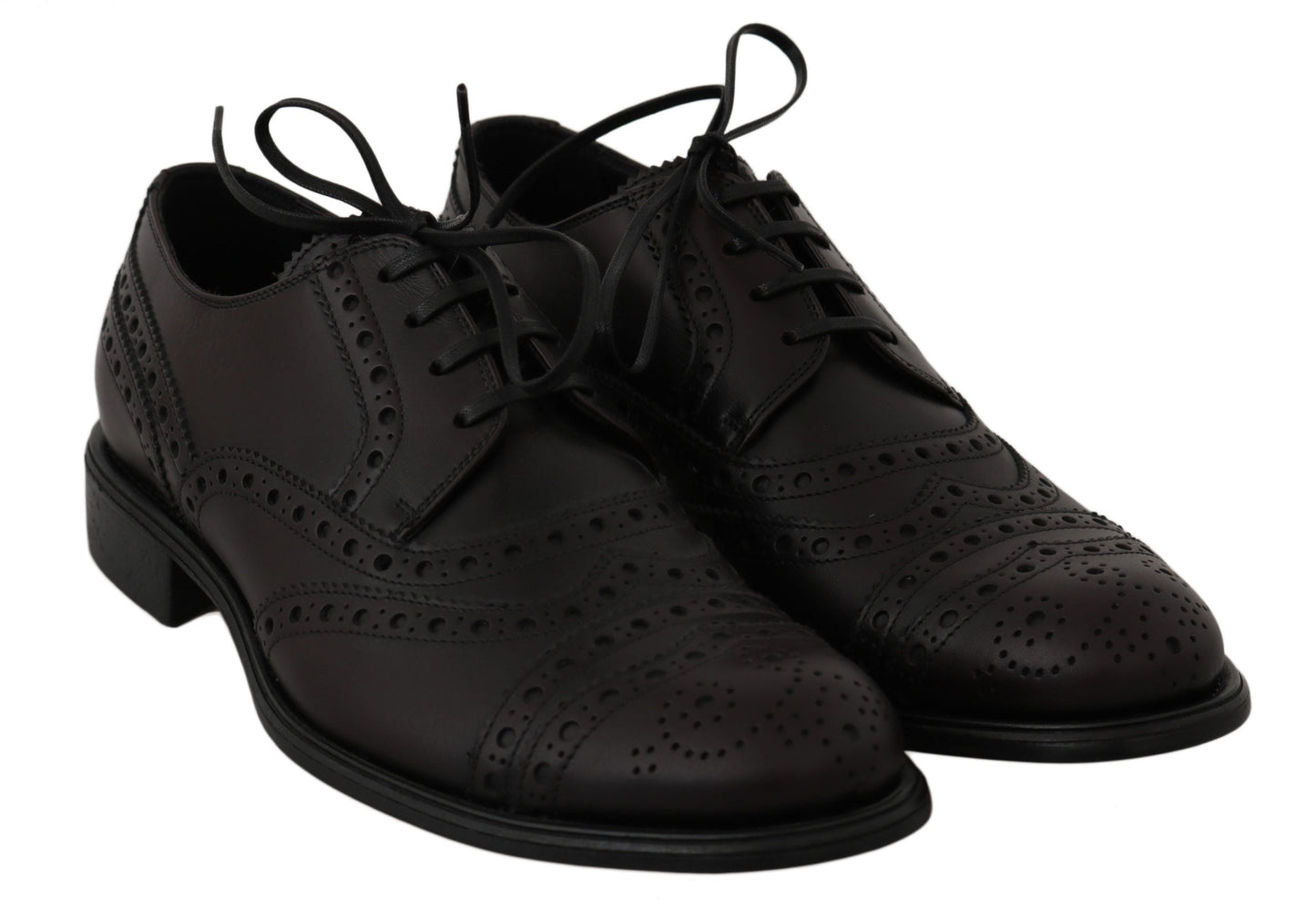 Black Leather Wingtip Oxford Dress  Shoes Dolce & Gabbana