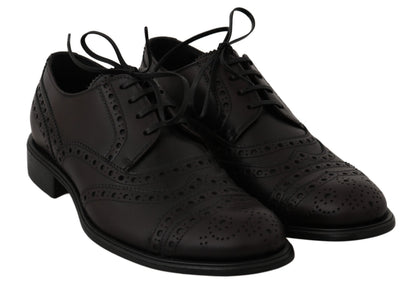 Black Leather Wingtip Oxford Dress  Shoes Dolce & Gabbana