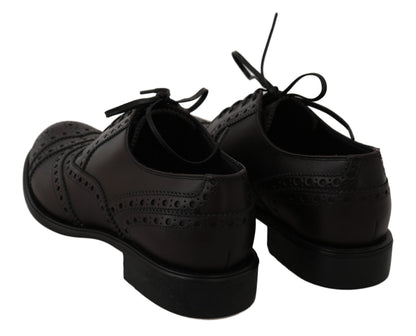 Black Leather Wingtip Oxford Dress  Shoes Dolce & Gabbana