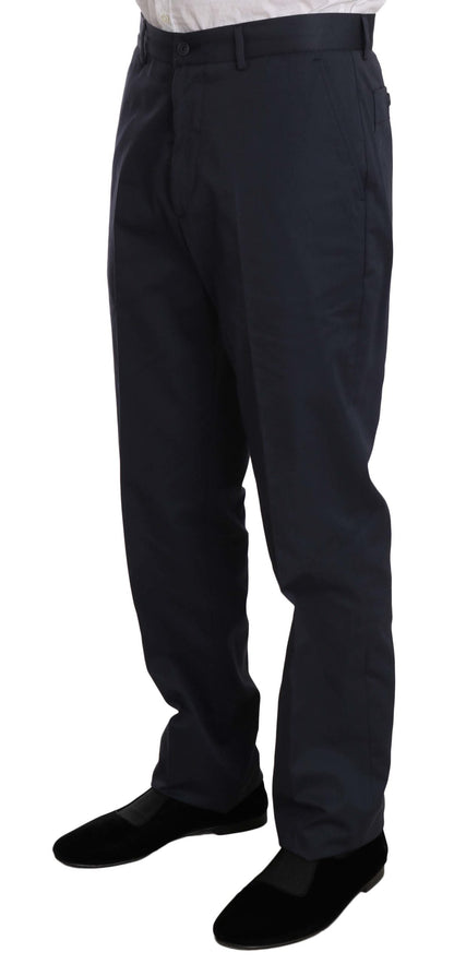 Two Piece 3 Button Cotton Blue Solid Suit Romeo Gigli