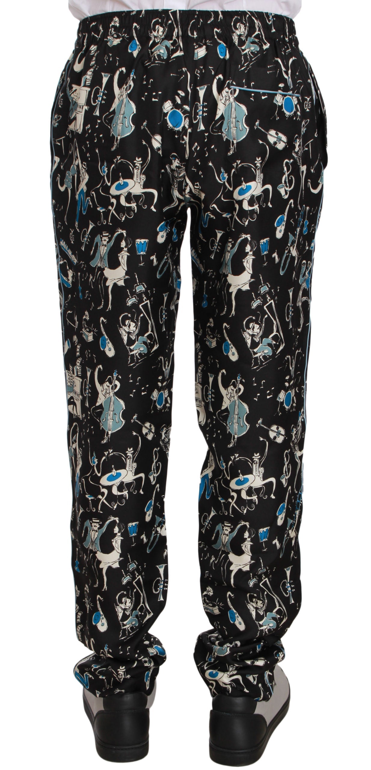 Black Musical Instrument Sleepwear Pants Dolce & Gabbana