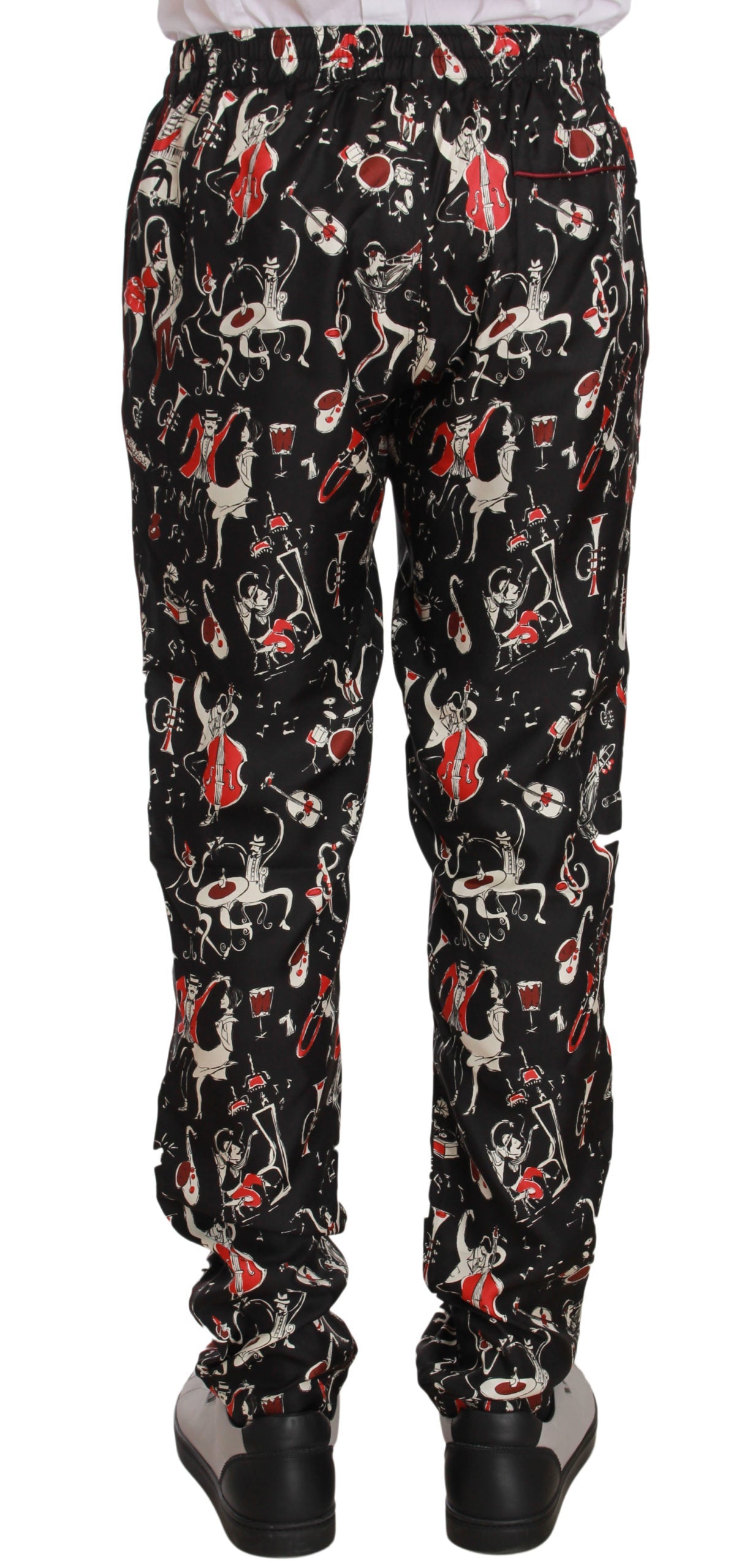Red Musical Instrument Print Sleepwear Pants Dolce & Gabbana
