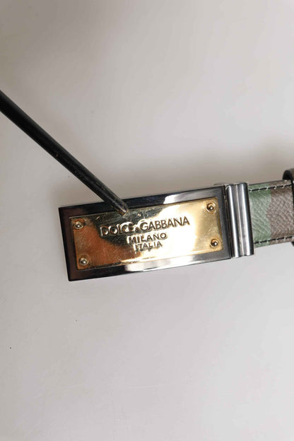 Multicolor Camouflage Metal Logo Buckle Belt