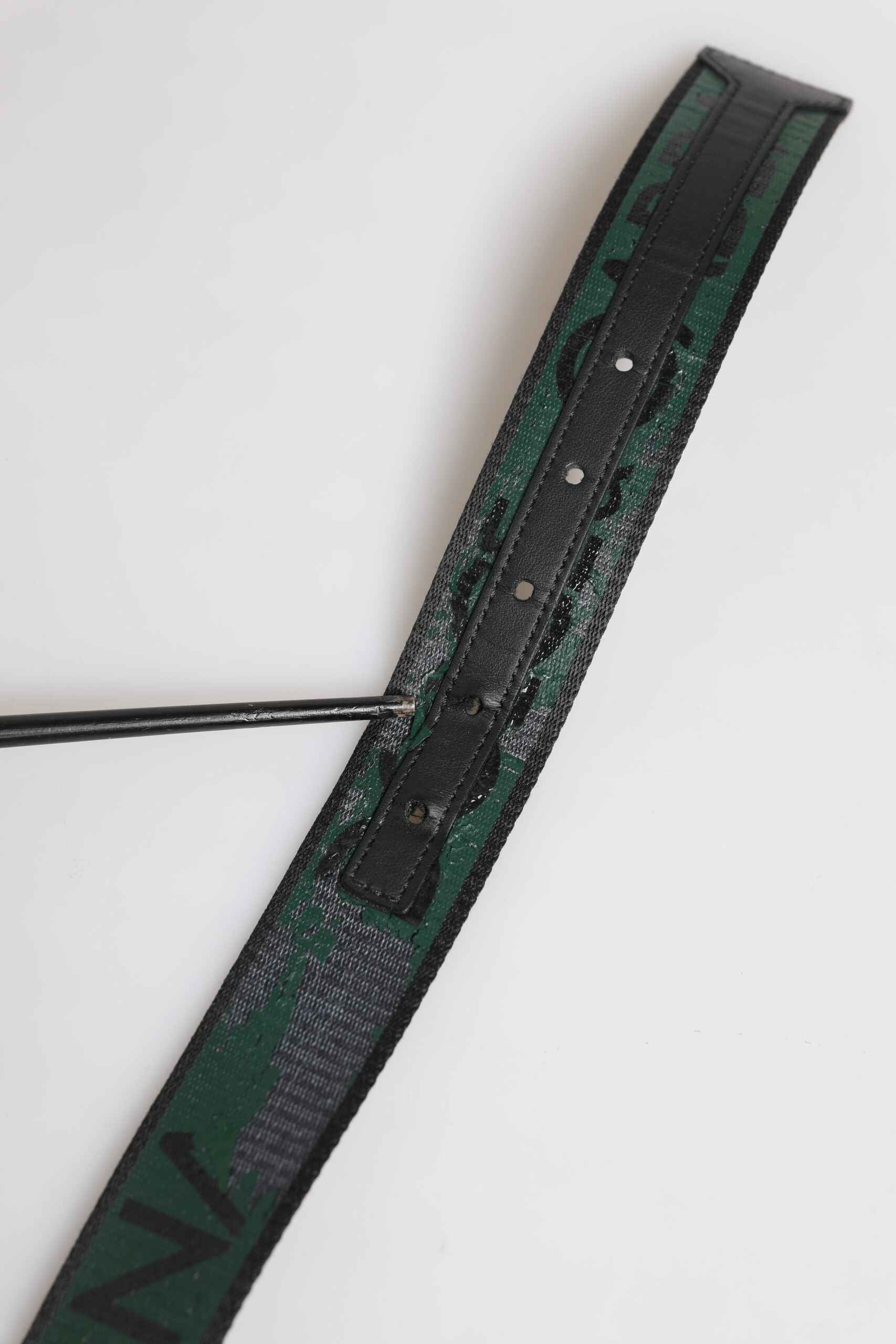 Green Black Polyester DG Logo Buckle Belt