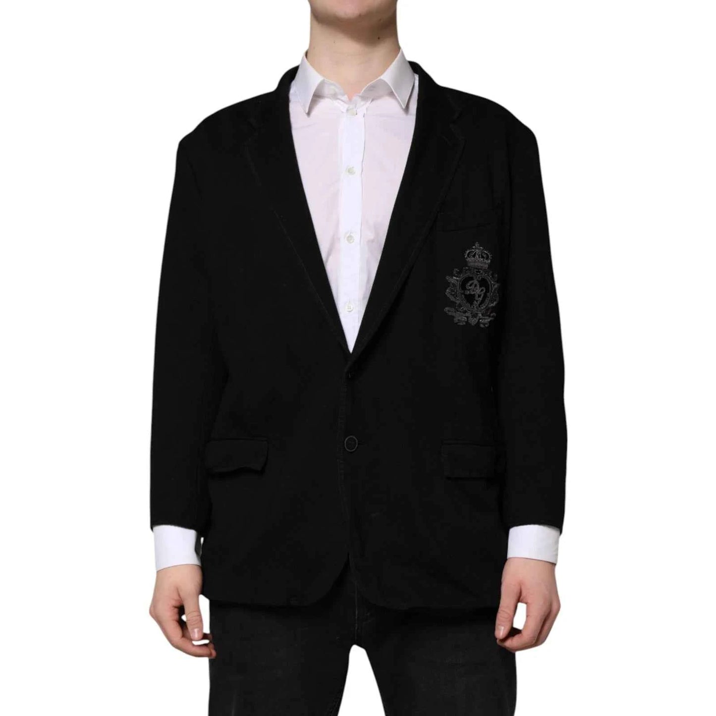 Black Viscose DG Crown Blazer Coat Jacket