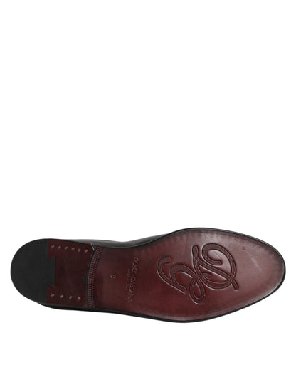 Black Calfskin Leather Slip On Loafers Shoes
