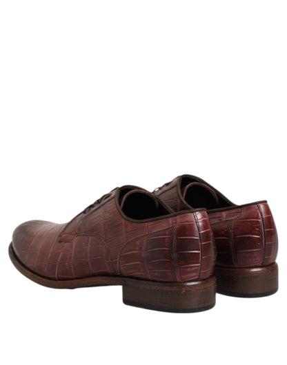 Burgundy Leather Lace Up Derby Dress Shoes