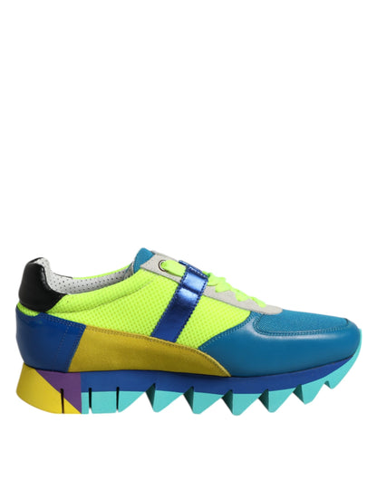 Multicolor Leather Low Top Men Sneakers Shoes