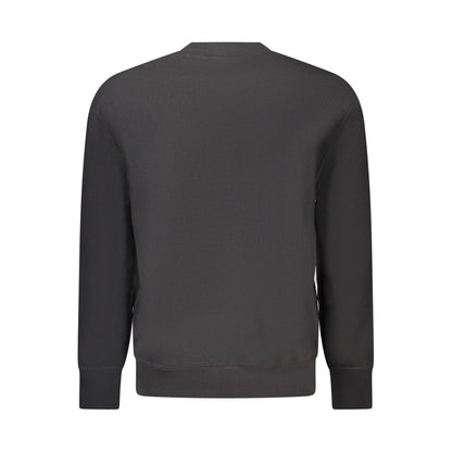 Black Cotton Men Sweatshirt