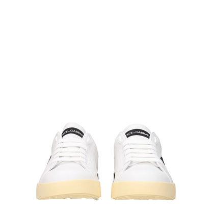 White Leather Low Top Sneakers