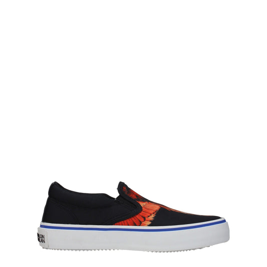 Black Fabric Slip-On Loafers