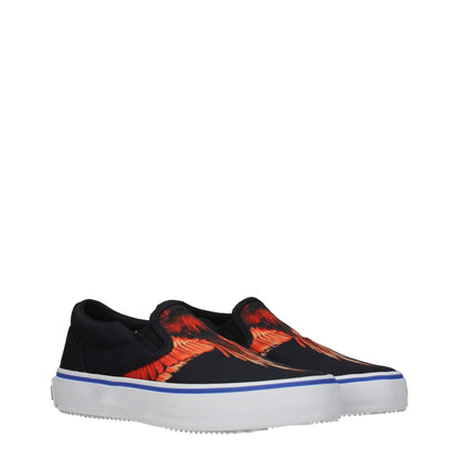 Black Fabric Slip-On Loafers