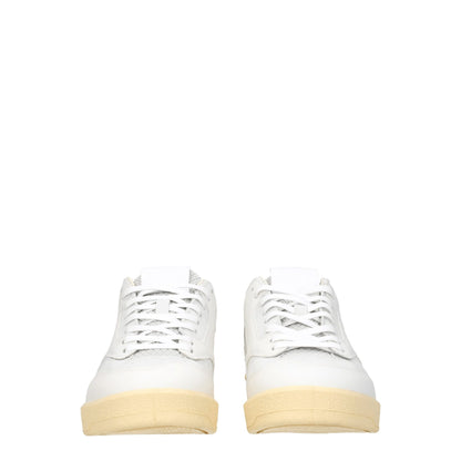 White Leather Low Top Sneakers