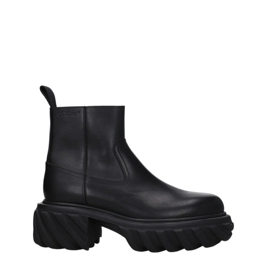 Black Leather Ankle Boots