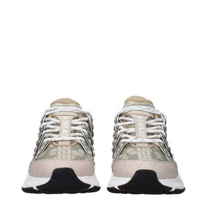 Green Fabric Low Top Sneakers