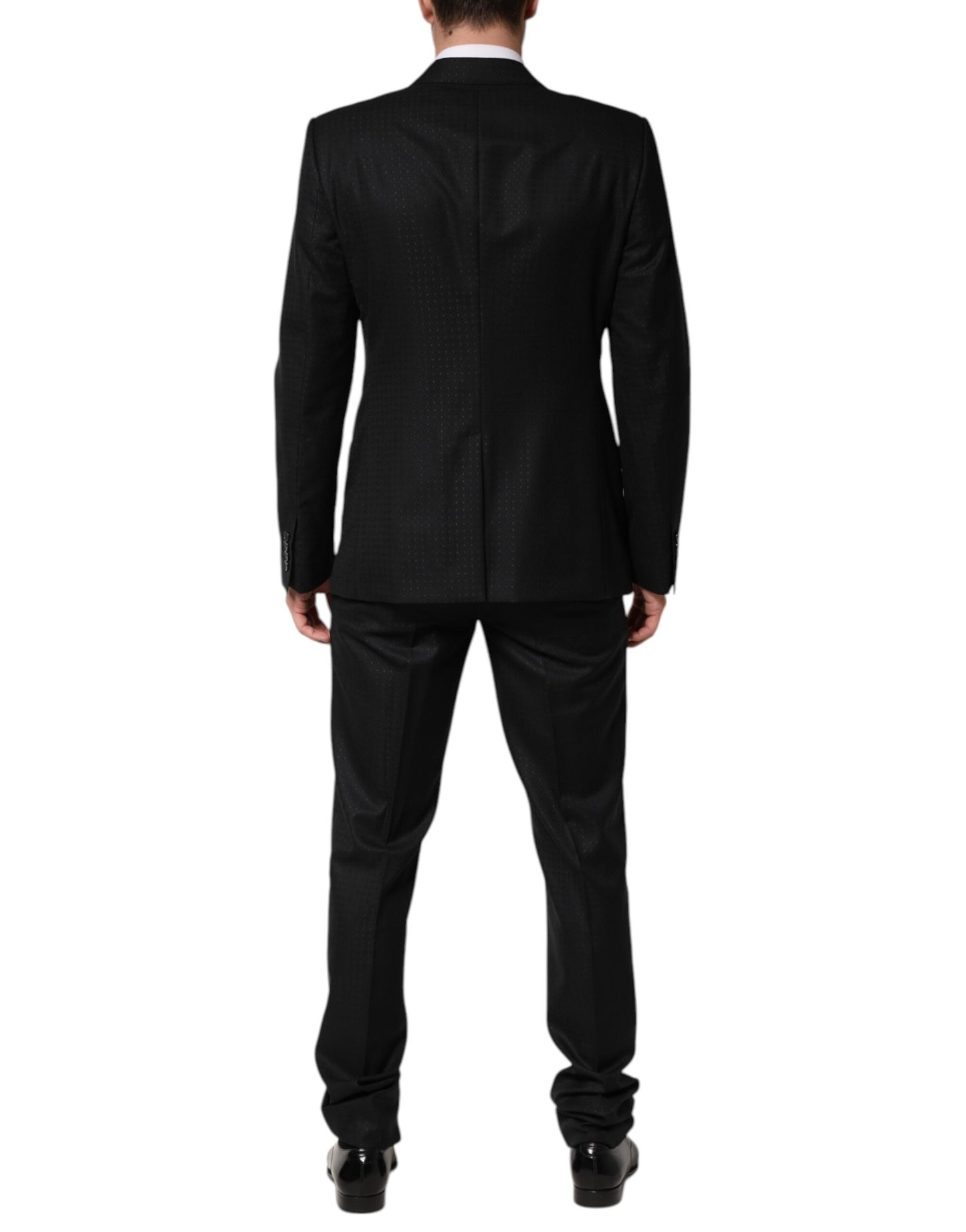 Black Jacquard Single Breasted 2 Piece Suit