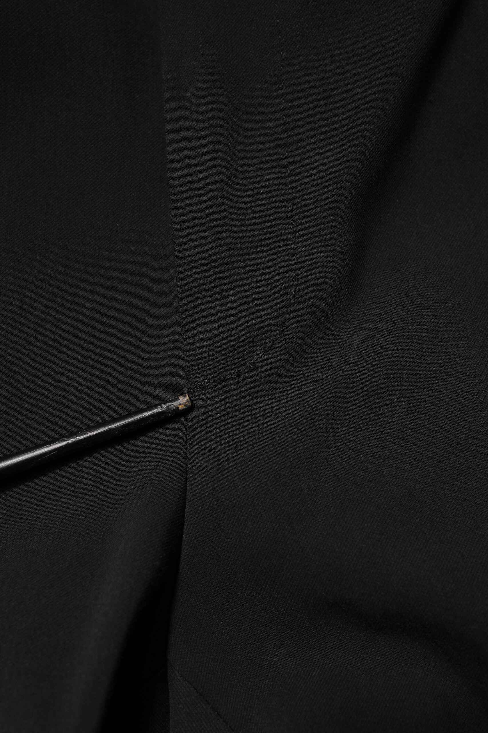 Black Cotton Single Breasted 2 Piece Suit