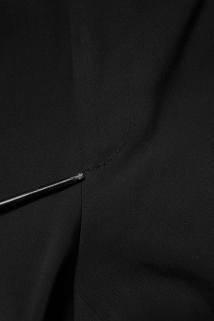 Black Cotton Single Breasted 2 Piece Suit