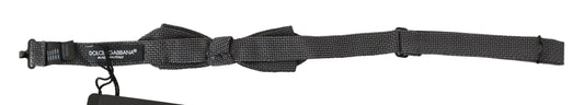 Gray Patterned Silk Adjustable Neck Bow Tie Papillon Dolce & Gabbana