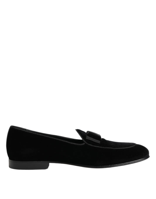 Black Velvet Loafers Formal Men Dress Shoes