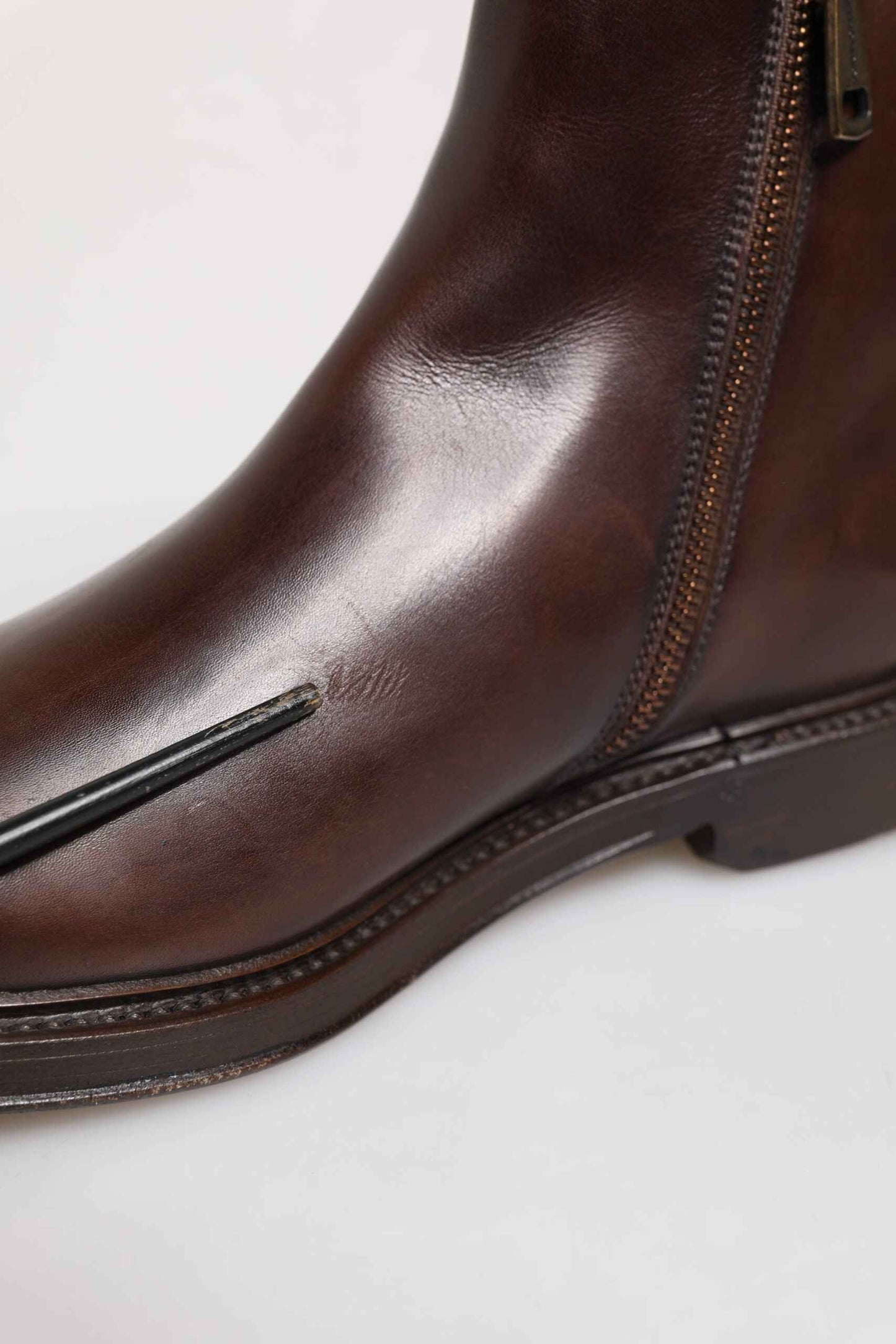 Brown Chelsea Leather Mid Calf Boots Shoes