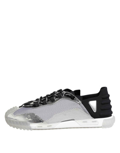 Silver Black Nylon NS1 Low Top Men Sneakers Shoes