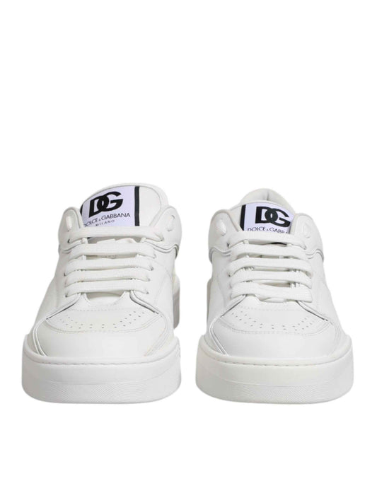 White Miami Leather Low Top Sneakers Shoes