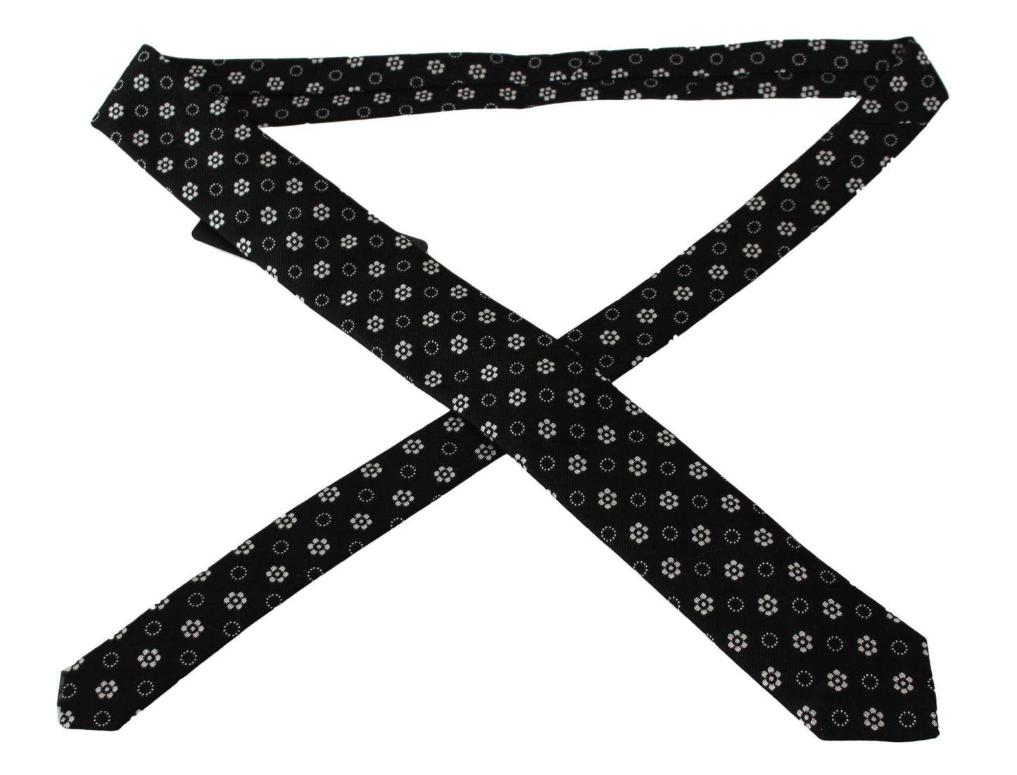 Black 100% Silk Floral Print Print Classic Tie Dolce & Gabbana