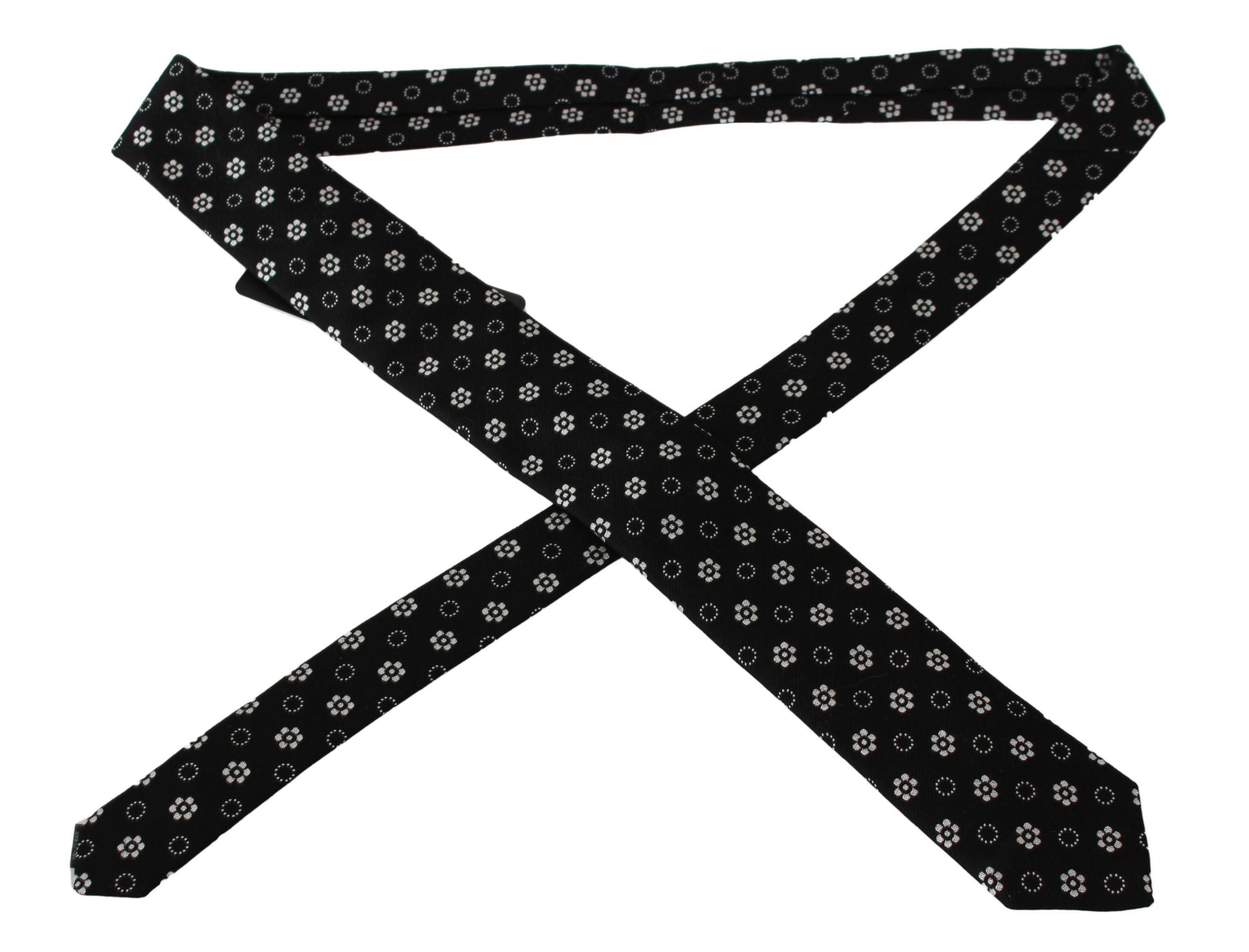 Black 100% Silk Floral Print Print Classic Tie Dolce & Gabbana