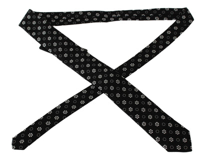 Black 100% Silk Floral Print Print Classic Tie Dolce & Gabbana
