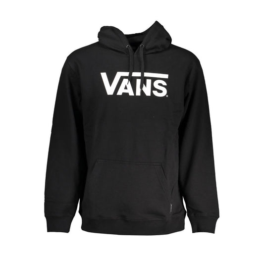 Black Cotton Men's Hooded Sweatshirt