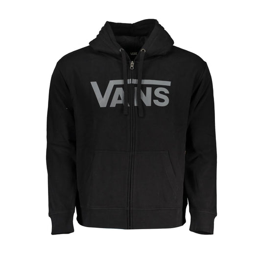 Black Cotton Men's Hooded Sweatshirt